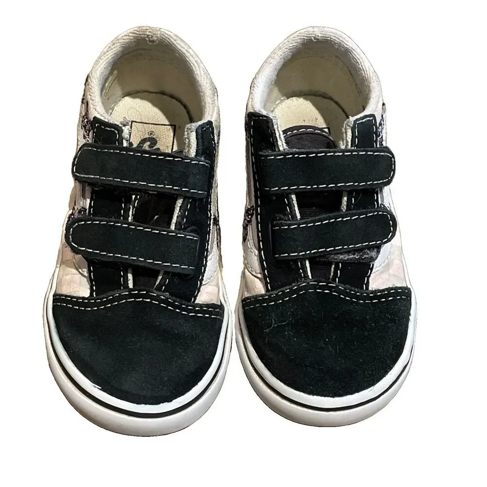 Vans Old Skool V Butterfly Skate Shoes Baby Toddler Size 8 Black Lilac Mist